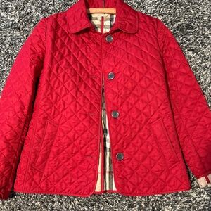 Burberry Red and Beige Quilted Jacket